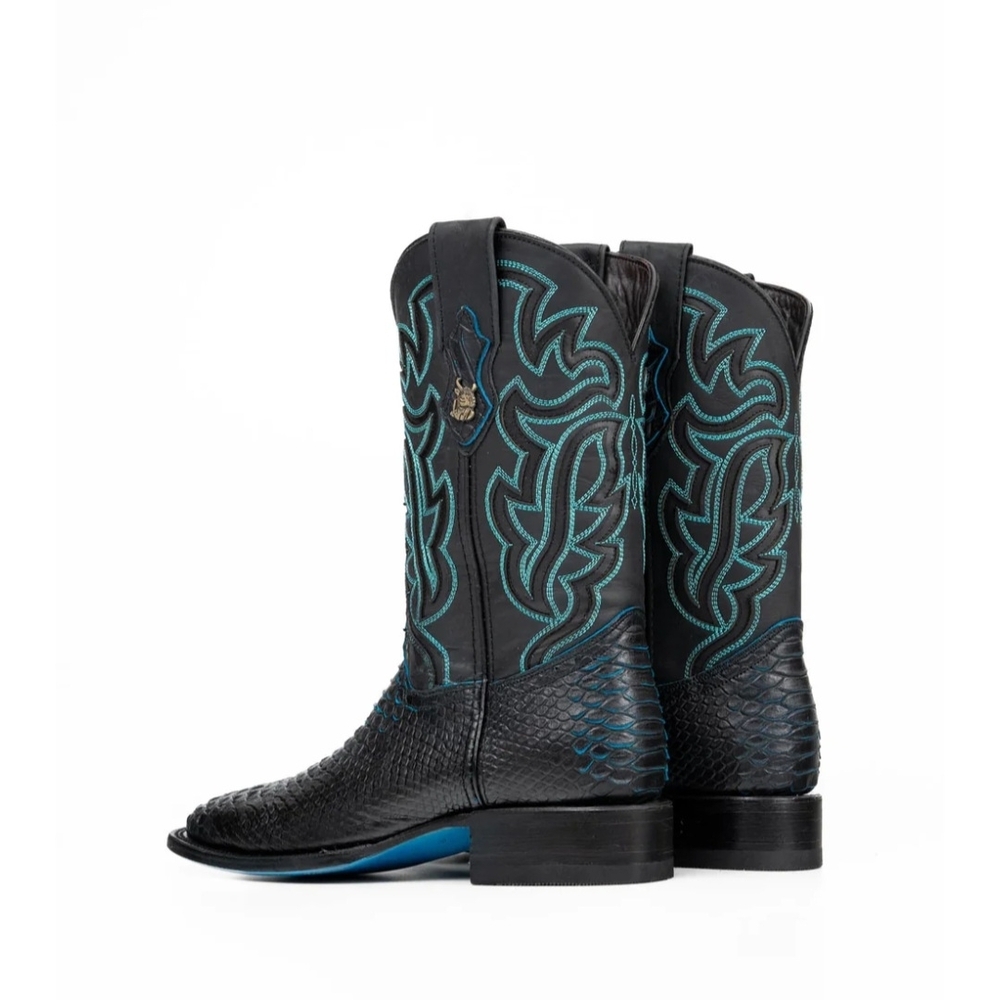 Bruce Python Turquoise Botton Square Toe Western … - image 2